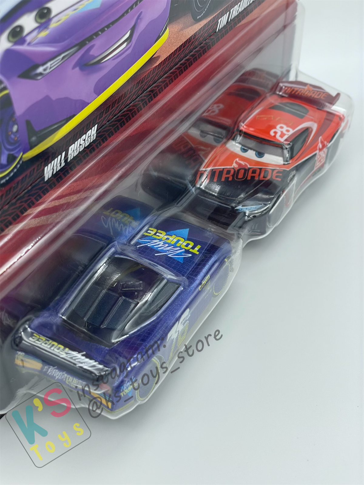 Disney Pixar Cars 1:55 2-Pack by Mattel, WILL RUSCH and TIM TREADLESS - BNIP