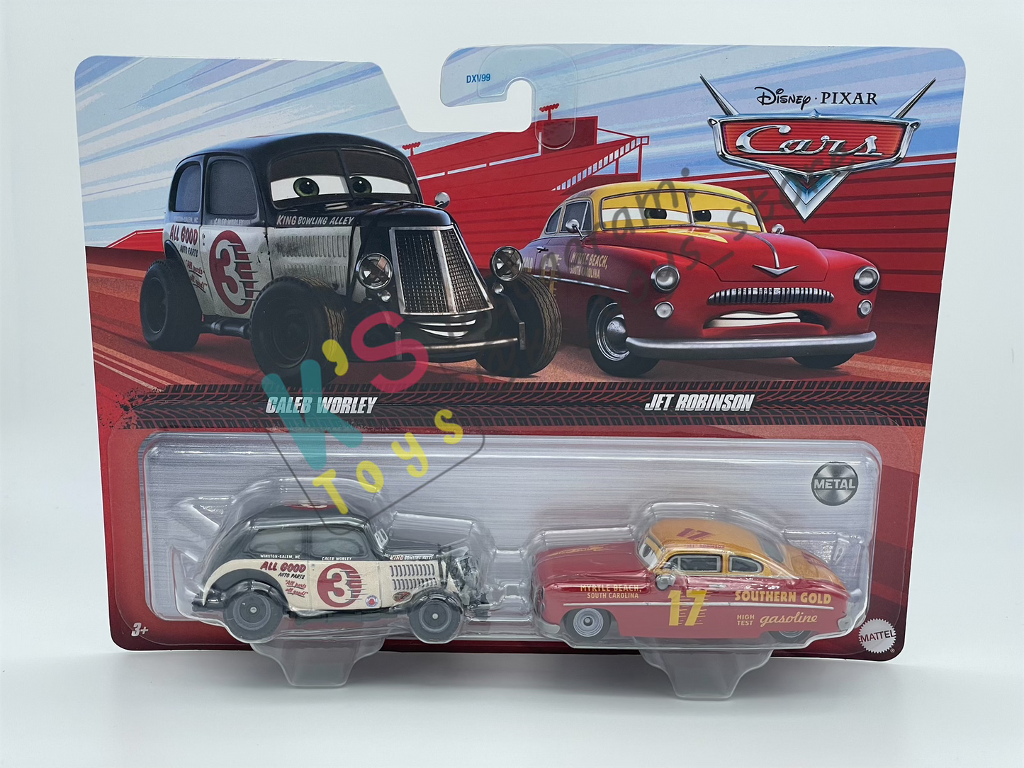 Disney Pixar Cars 1:55 2-Pack by Mattel, CALEB WORLEY and JET ROBINSON - BNIP