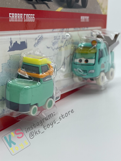 Disney Pixar Cars 1:55 2-Pack by Mattel, SARAH COGGS and NORIYUKI - BNIP