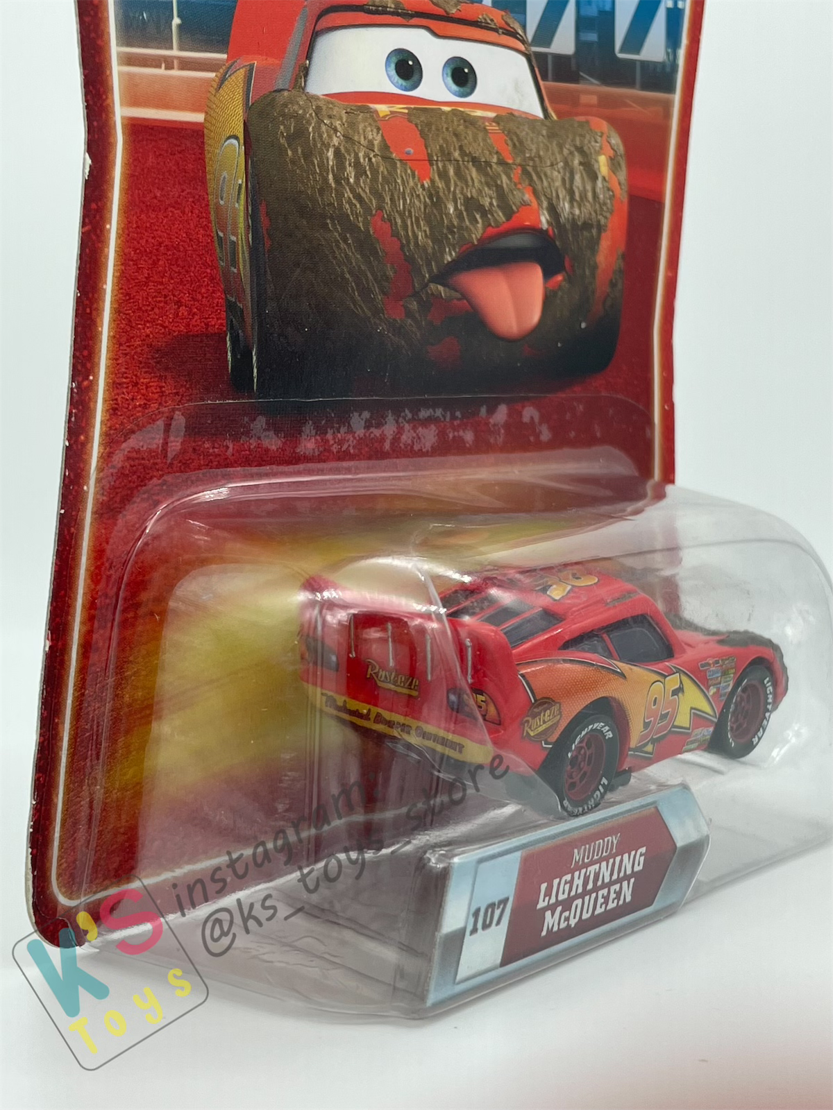 Rare Disney Pixar Cars by Mattel, Muddy Lightning McQueen - Final Lap Series - BNIP