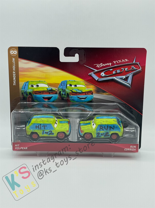 Disney Pixar Cars 1:55 by Mattel 2-Pack Thunder Hollows, Hit & Run - BNIP