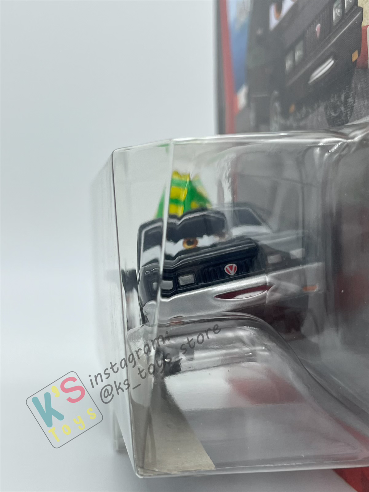 DISNEY PIXAR CARS BY MATTEL, ALEXANDER HUGO WITH PARTY HAT - CARS 2 - BNIP