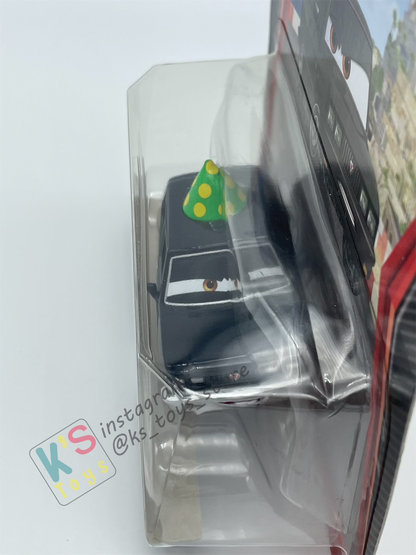DISNEY PIXAR CARS BY MATTEL, ALEXANDER HUGO WITH PARTY HAT - CARS 2 - BNIP