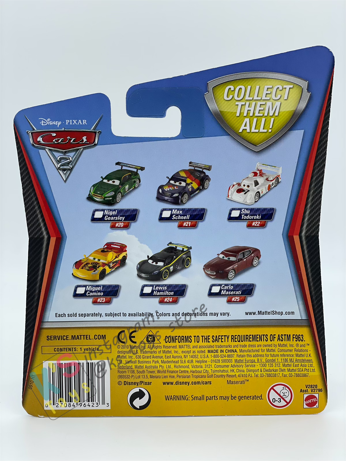 DISNEY PIXAR CARS BY MATTEL, CARLO MASERATI - CARS 2 - BNIP
