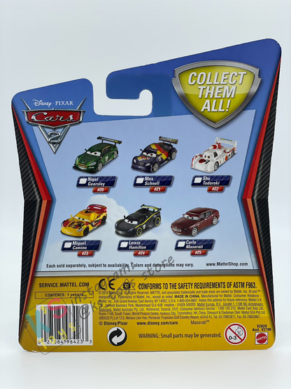 DISNEY PIXAR CARS BY MATTEL, CARLO MASERATI - CARS 2 - BNIP
