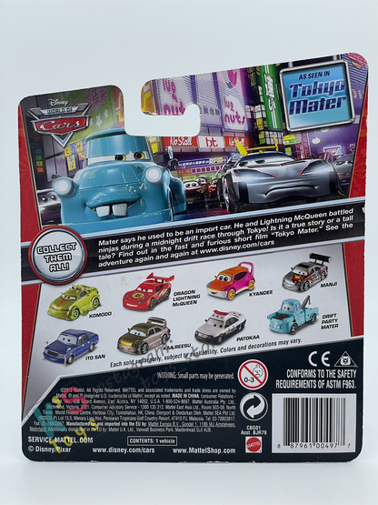 DISNEY PIXAR CARS BY MATTEL,  "MANJI" BROWN-EYED VARIANT - TOKYO MATER SERIES - BNIP