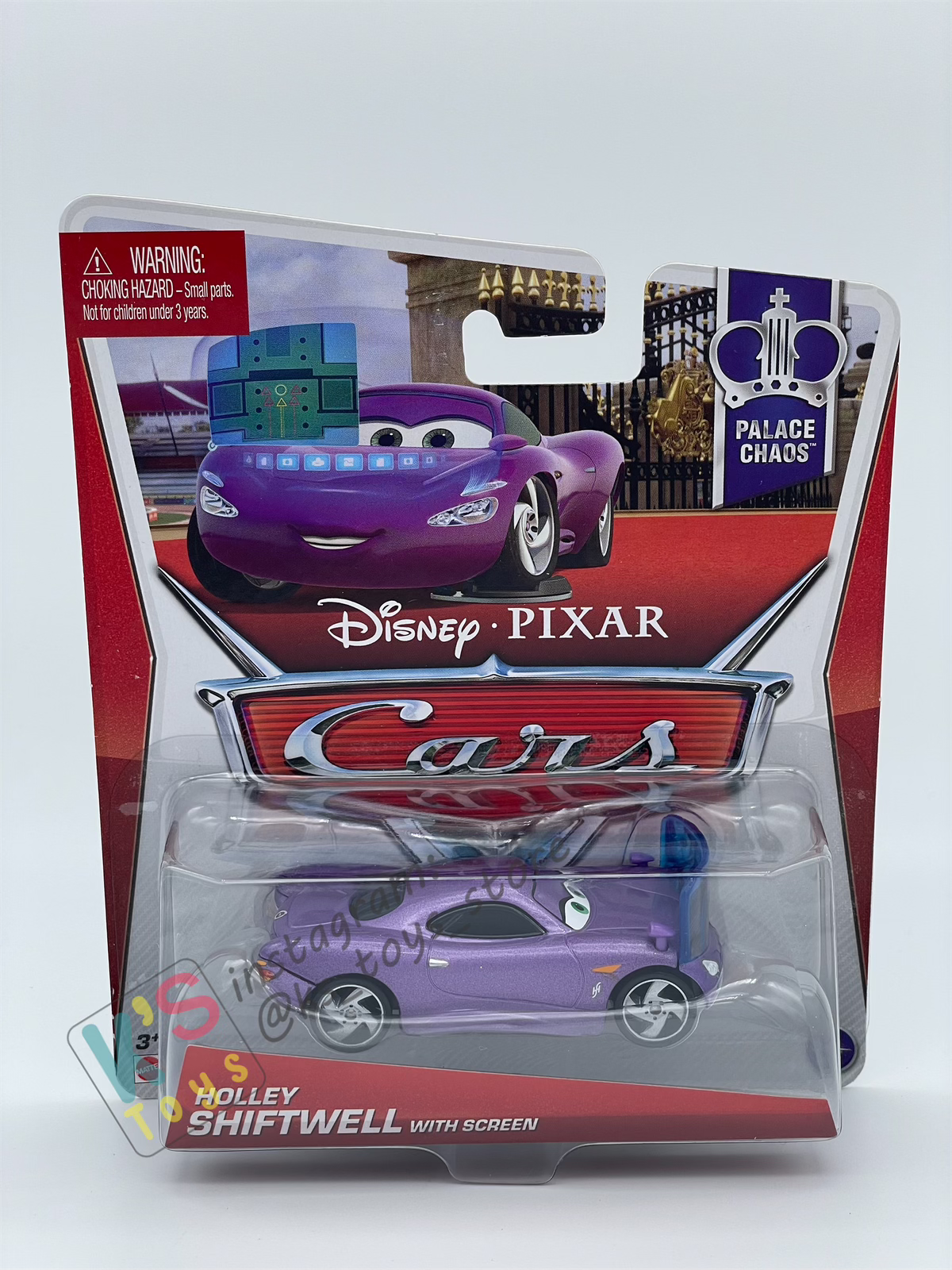 DISNEY PIXAR CARS BY MATTEL,  "HOLLEY SHIFTWELL WITH SCREEN" - PALACE CHAOS SERIES - BNIP