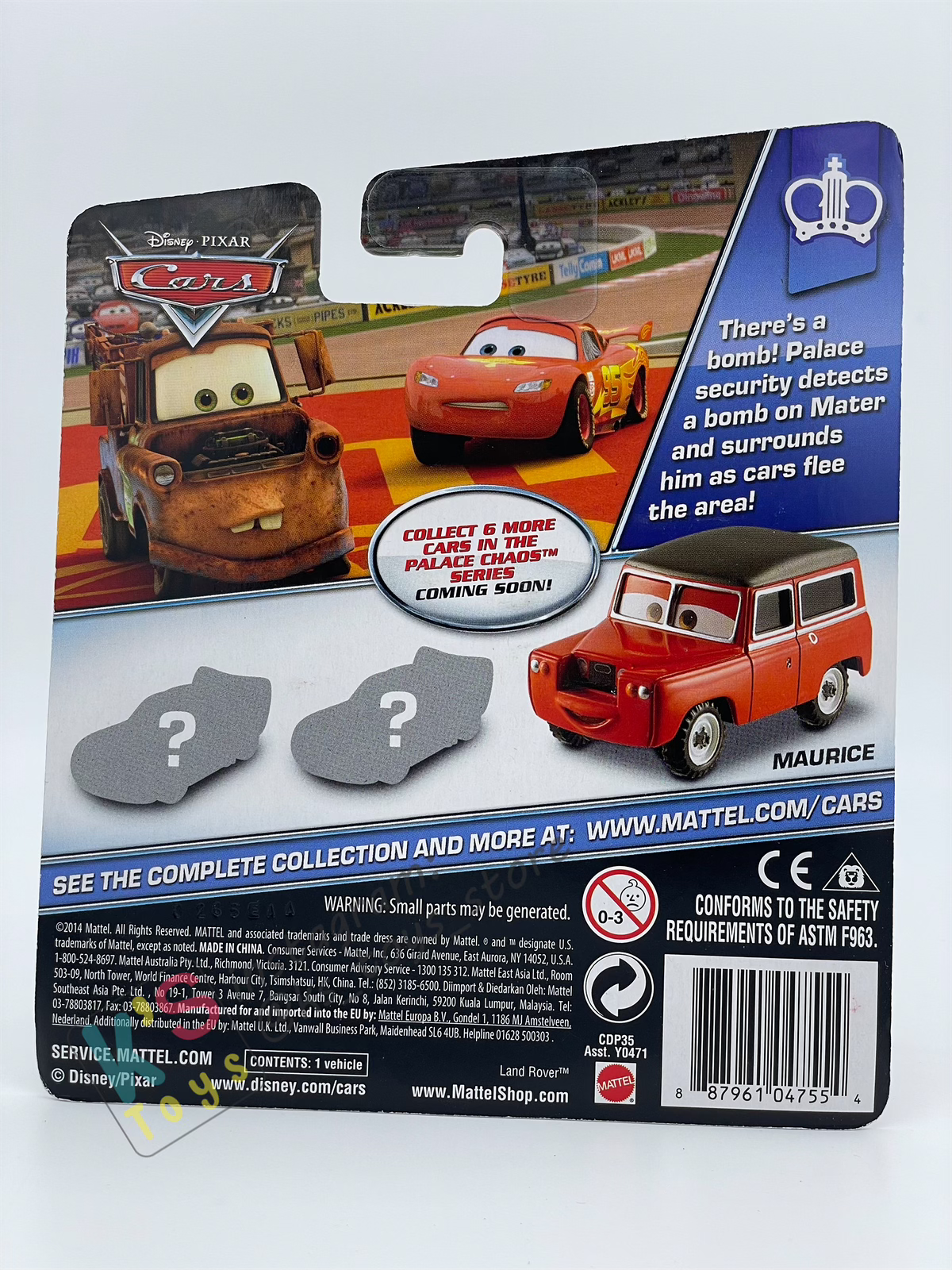 DISNEY PIXAR CARS BY MATTEL,  "MAURICE" - PALACE CHAOS SERIES - BNIP