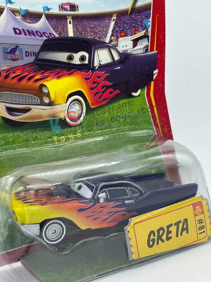DISNEY PIXAR CARS BY MATTEL, "GRETA" - RACE ORAMA SERIES - BNIP