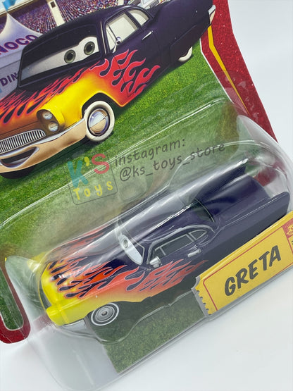DISNEY PIXAR CARS BY MATTEL, "GRETA" - RACE ORAMA SERIES - BNIP