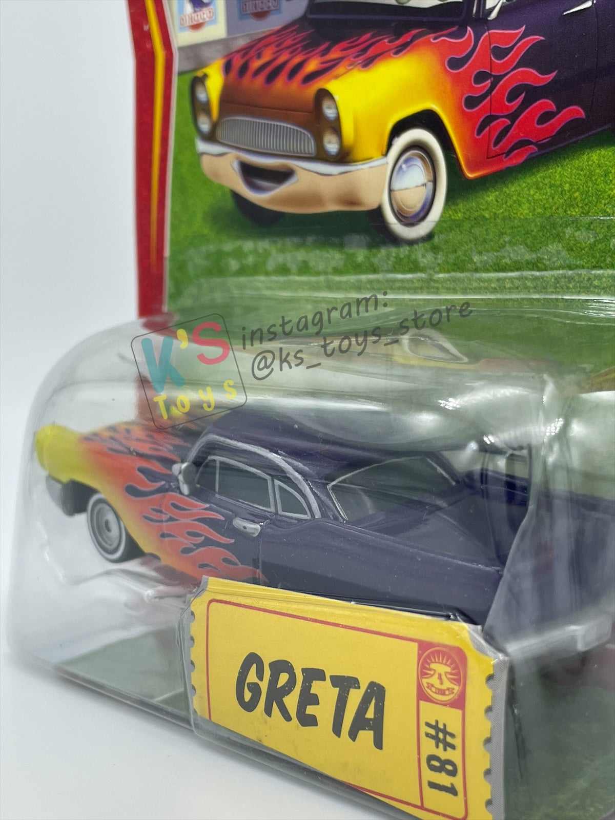 DISNEY PIXAR CARS BY MATTEL, "GRETA" - RACE ORAMA SERIES - BNIP