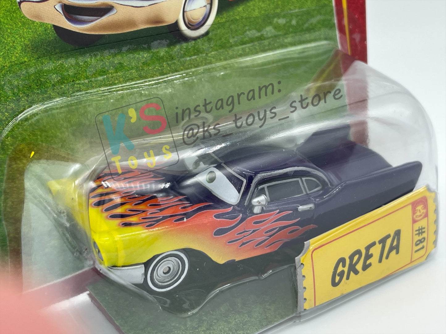 DISNEY PIXAR CARS BY MATTEL, "GRETA" - RACE ORAMA SERIES - BNIP