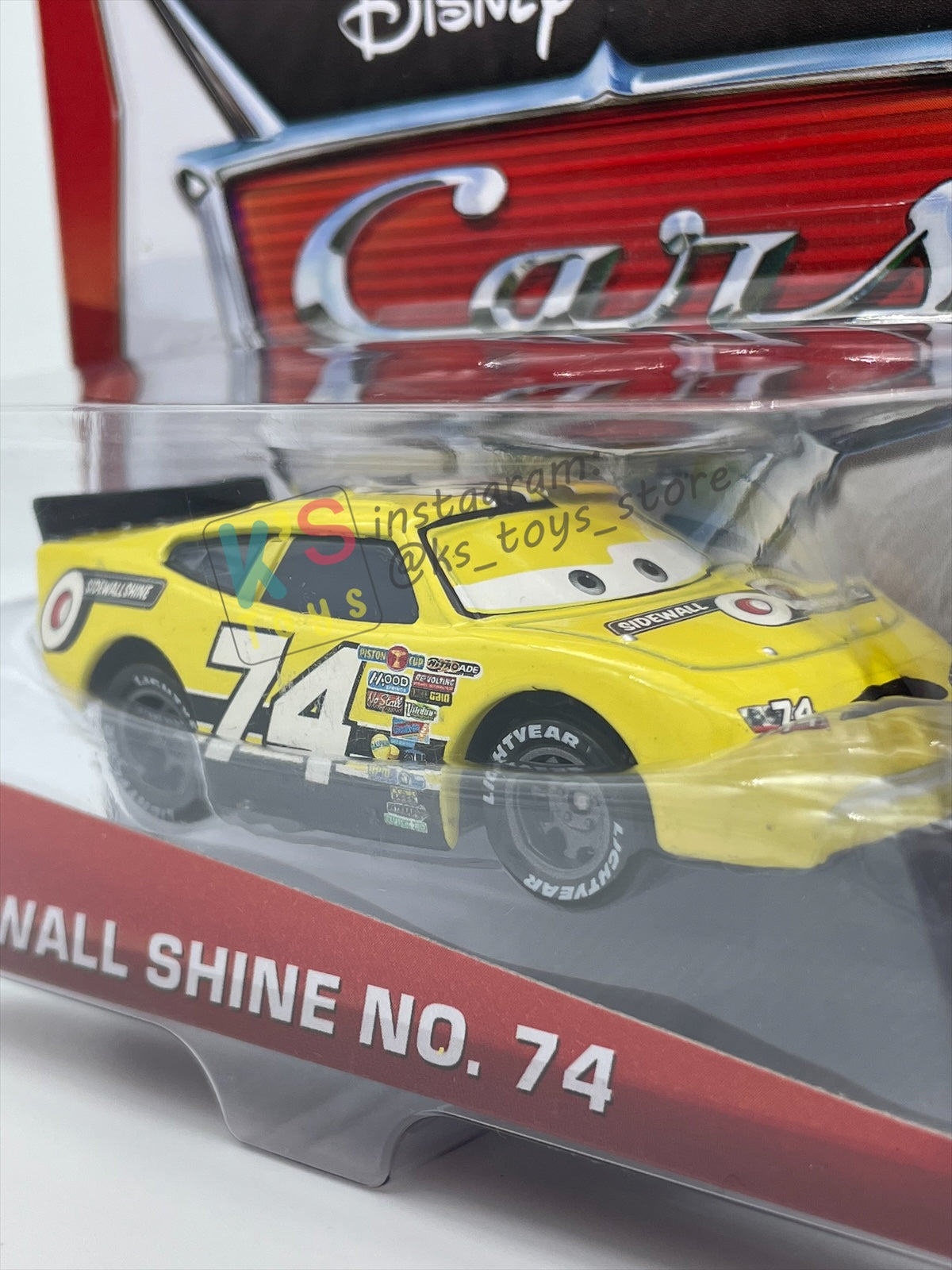 DISNEY PIXAR CARS 1:55 BY MATTEL, "SIDEWALL SHINE NO. 74" - PISTON CUP SERIES - BNIP