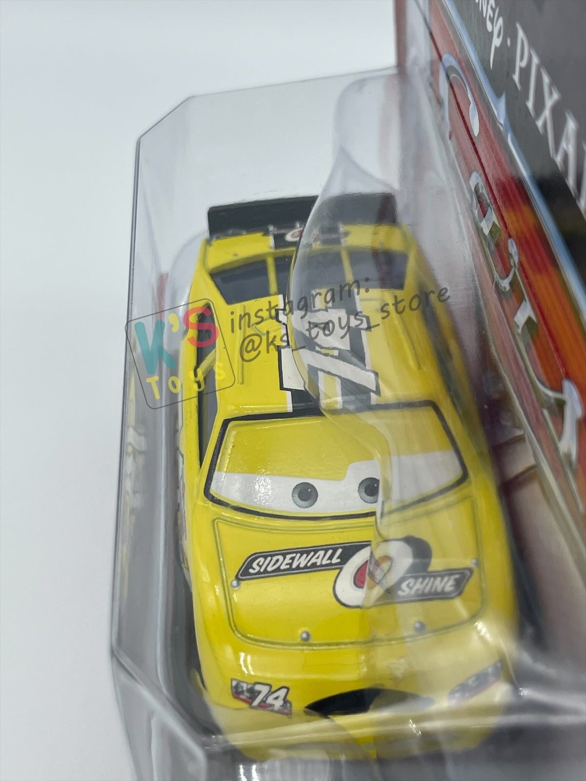 DISNEY PIXAR CARS 1:55 BY MATTEL, "SIDEWALL SHINE NO. 74" - PISTON CUP SERIES - BNIP
