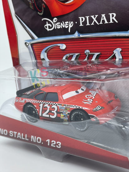 DISNEY PIXAR CARS 1:55 BY MATTEL, "NO STALL NO. 123" - PISTON CUP SERIES - BNIP