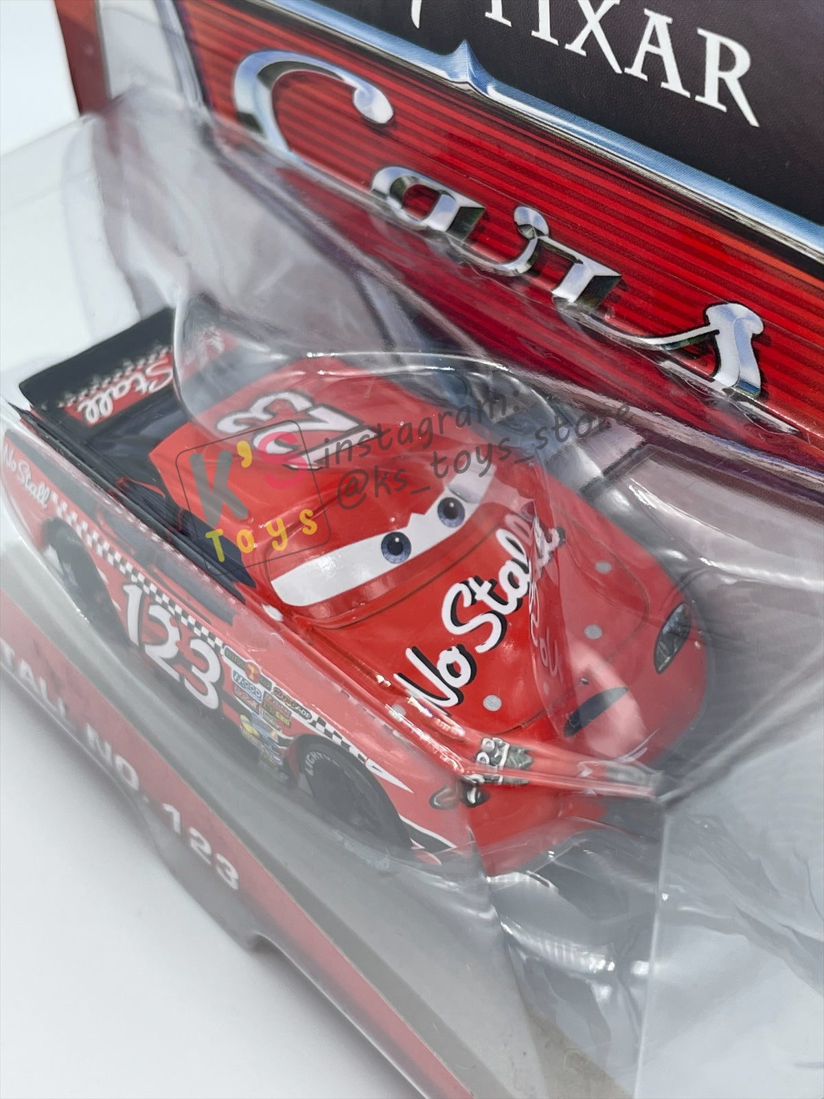 DISNEY PIXAR CARS 1:55 BY MATTEL, "NO STALL NO. 123" - PISTON CUP SERIES - BNIP