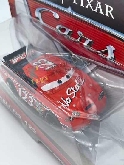 DISNEY PIXAR CARS 1:55 BY MATTEL, "NO STALL NO. 123" - PISTON CUP SERIES - BNIP