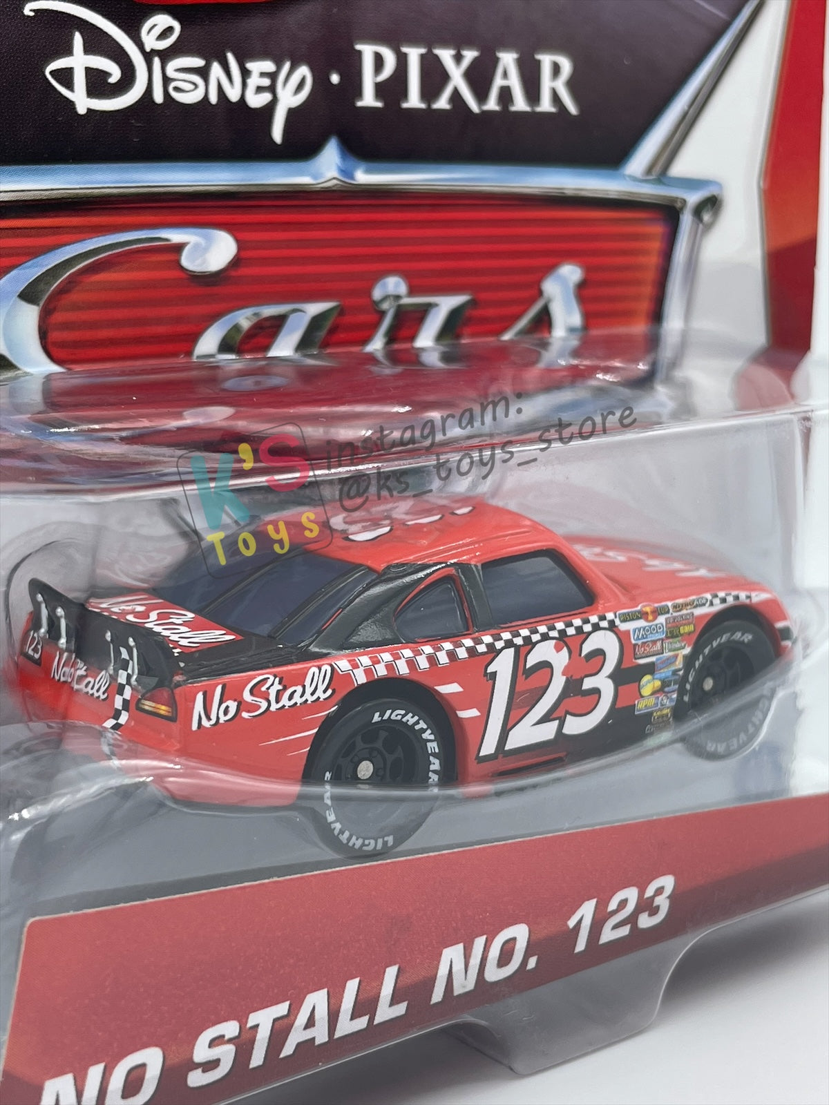 DISNEY PIXAR CARS 1:55 BY MATTEL, "NO STALL NO. 123" - PISTON CUP SERIES - BNIP