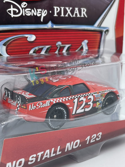 DISNEY PIXAR CARS 1:55 BY MATTEL, "NO STALL NO. 123" - PISTON CUP SERIES - BNIP