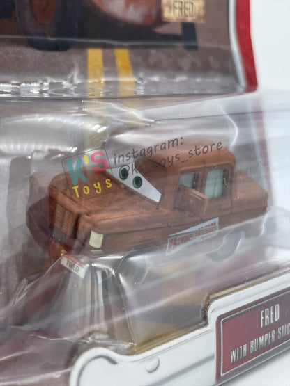 DISNEY PIXAR CARS 1:55 BY MATTEL, "FRED WITH BUMPER STICKERS" - THE WORLD OF CARS SERIES CHASE - BNIP