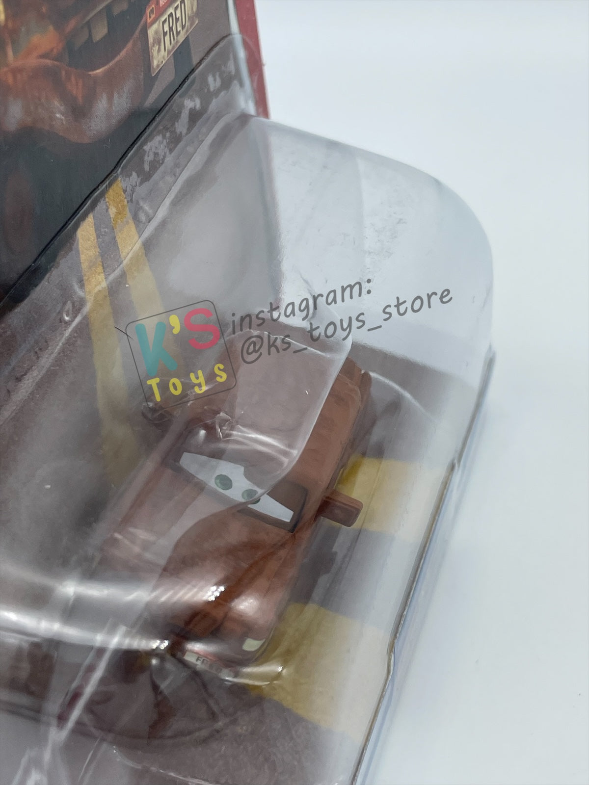 DISNEY PIXAR CARS 1:55 BY MATTEL, "FRED WITH BUMPER STICKERS" - THE WORLD OF CARS SERIES CHASE - BNIP