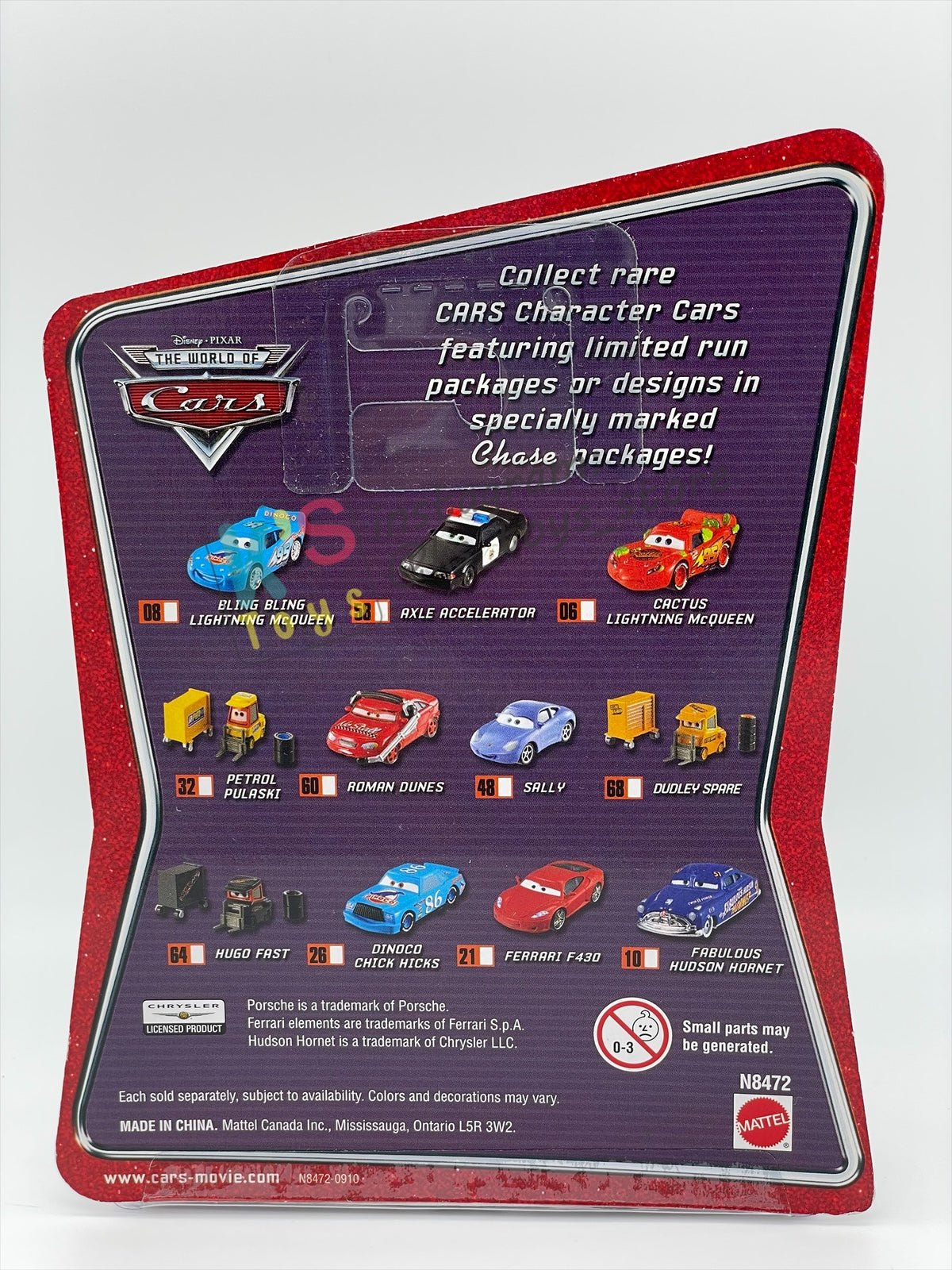 DISNEY PIXAR CARS 1:55 BY MATTEL, "FRED WITH BUMPER STICKERS" - THE WORLD OF CARS SERIES CHASE - BNIP
