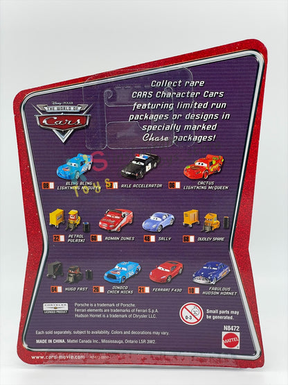 DISNEY PIXAR CARS 1:55 BY MATTEL, "FRED WITH BUMPER STICKERS" - THE WORLD OF CARS SERIES CHASE - BNIP