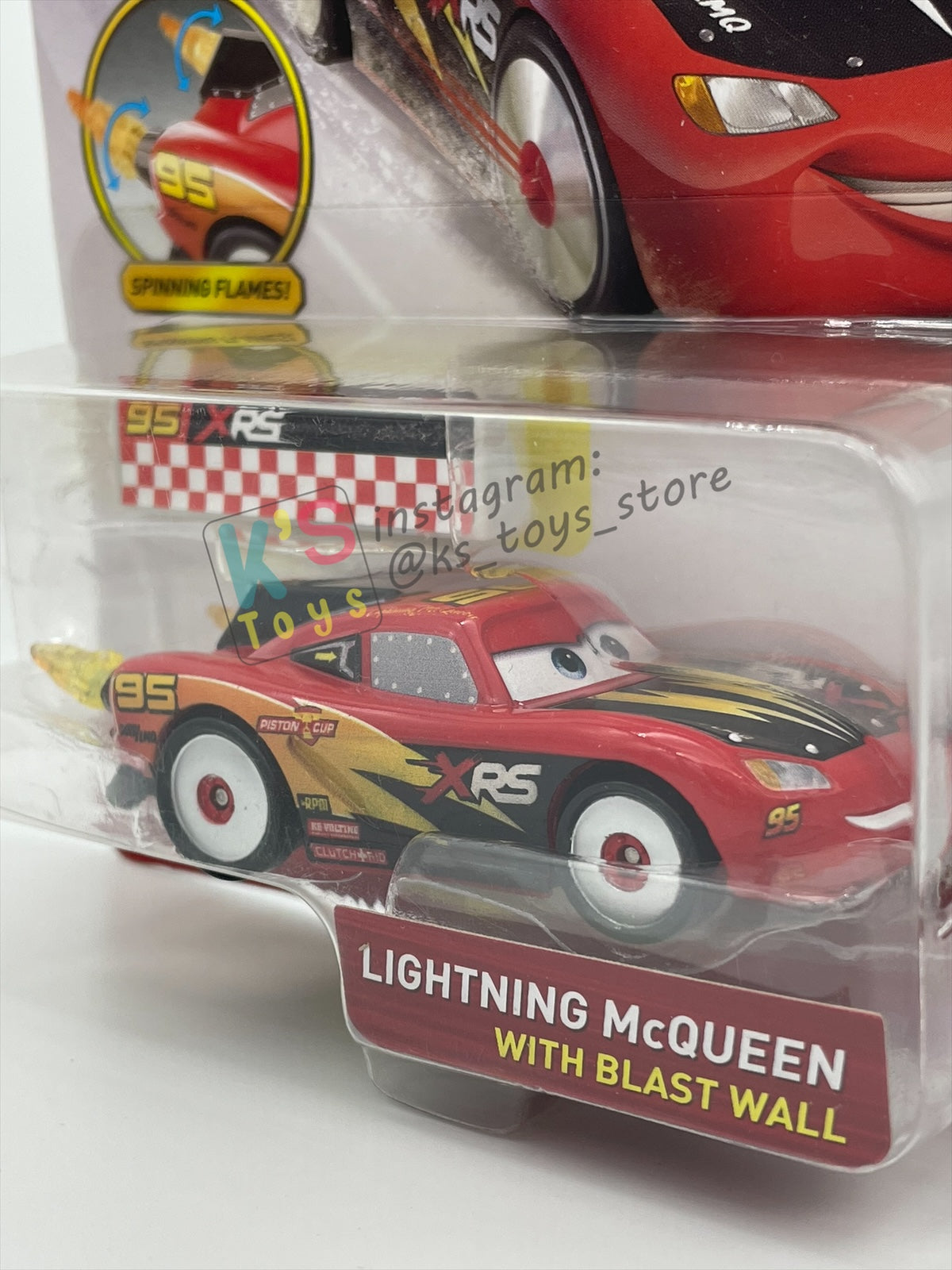 DISNEY PIXAR CARS BY MATTEL 1:55, "LIGHTNING MCQUEEN WITH BLAST WALL" ROCKET RACING SERIES - BNIP