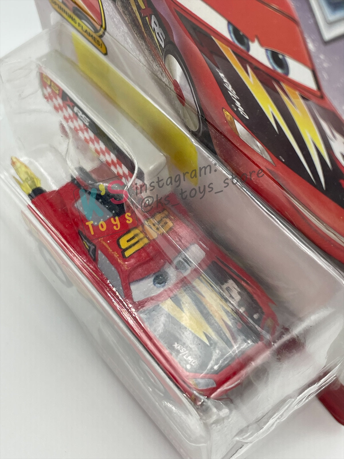 DISNEY PIXAR CARS BY MATTEL 1:55, "LIGHTNING MCQUEEN WITH BLAST WALL" ROCKET RACING SERIES - BNIP