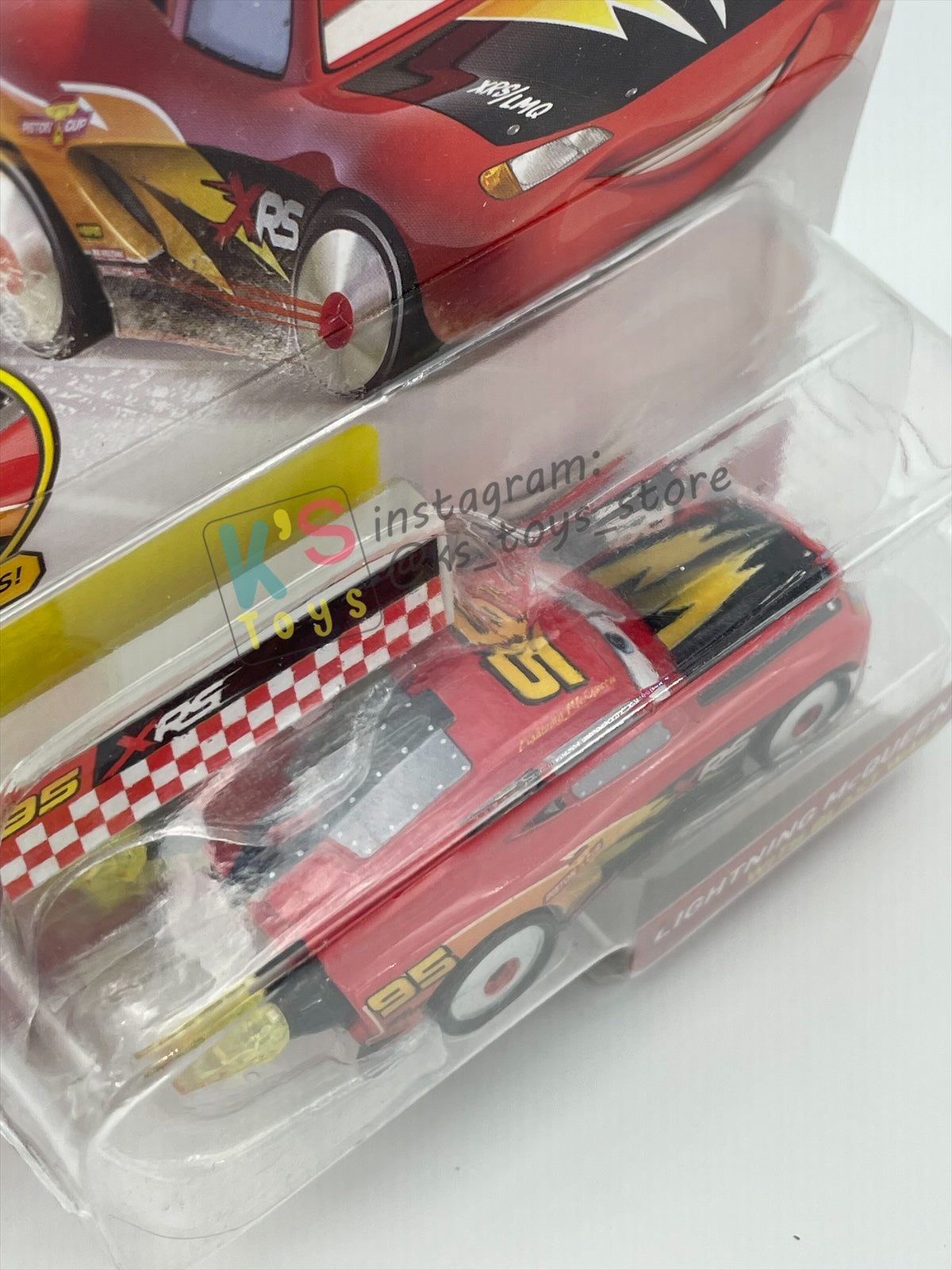 DISNEY PIXAR CARS BY MATTEL 1:55, "LIGHTNING MCQUEEN WITH BLAST WALL" ROCKET RACING SERIES - BNIP