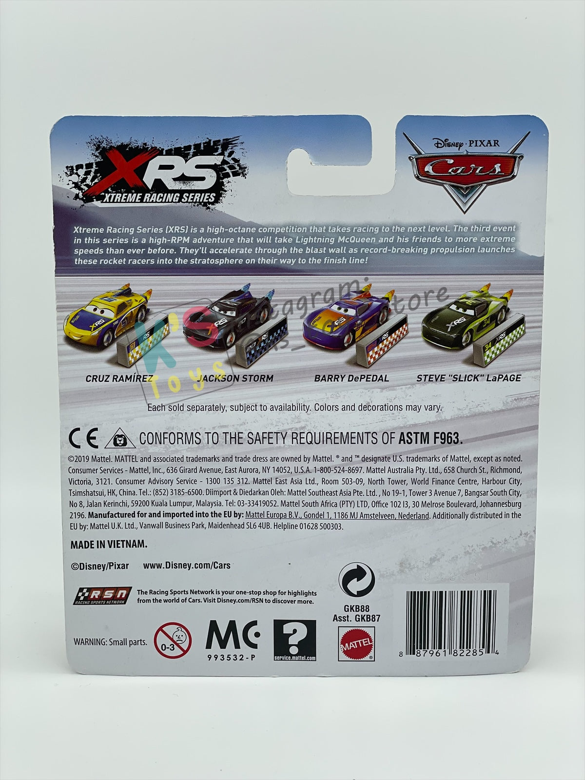 DISNEY PIXAR CARS BY MATTEL 1:55, "LIGHTNING MCQUEEN WITH BLAST WALL" ROCKET RACING SERIES - BNIP