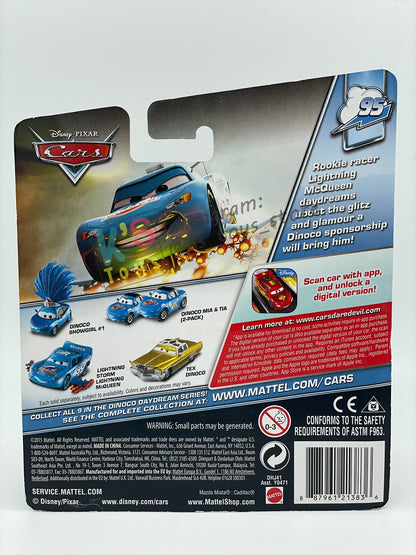 DISNEY PIXAR CARS BY MATTEL 1:55, "TRANSFORMING LIGHTNING MCQUEEN" DINOCO DAYDREAM SERIES - BNIP
