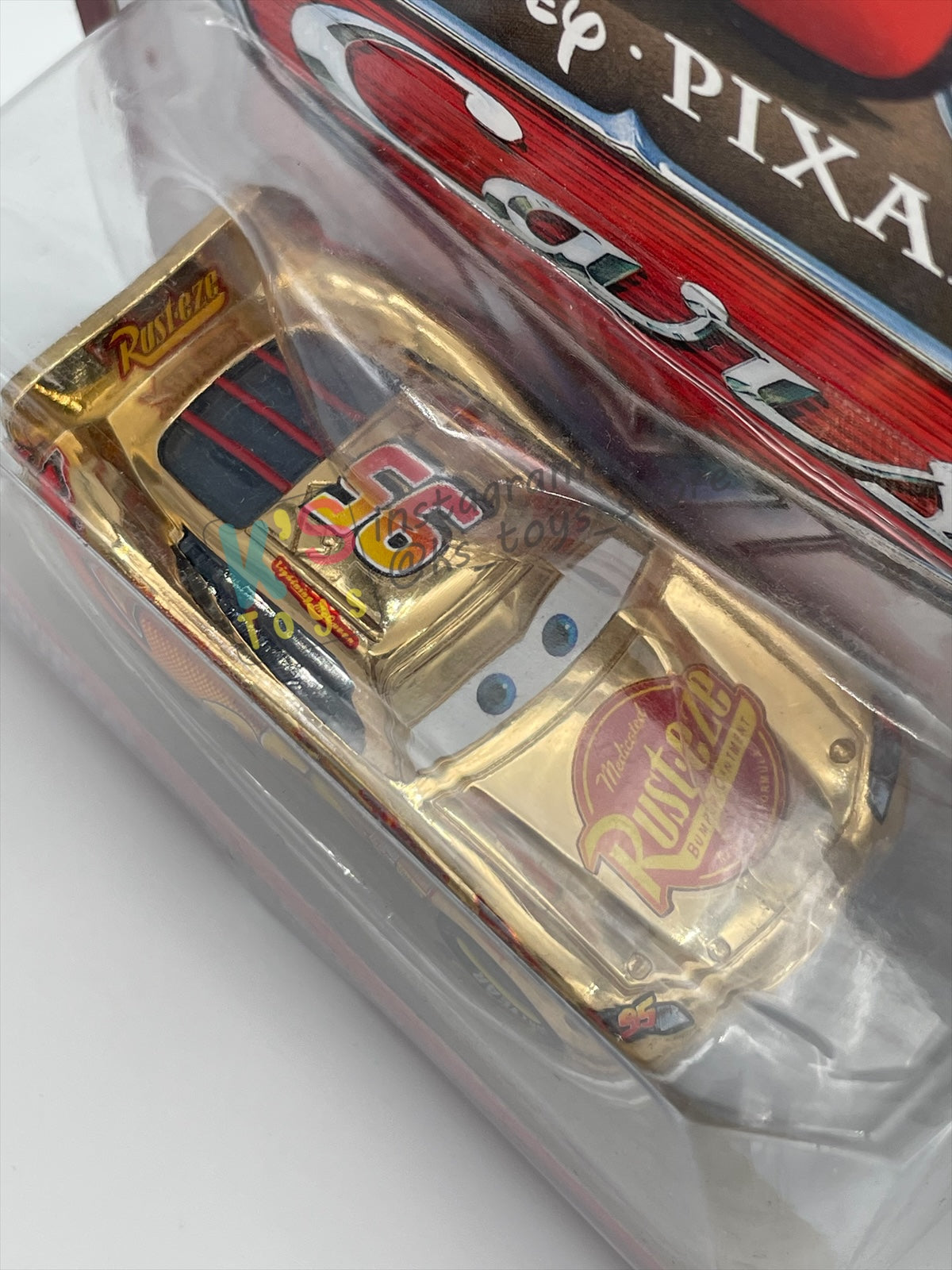 DISNEY PIXAR CARS BY MATTEL 1:55, "GOLDEN LIGHTNING MCQUEEN WITH METALLIC DECO / FINISH" - BNIP