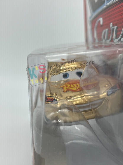 DISNEY PIXAR CARS BY MATTEL 1:55, "GOLDEN LIGHTNING MCQUEEN WITH METALLIC DECO / FINISH" - BNIP