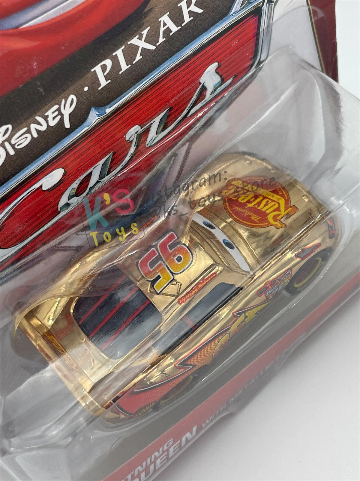 DISNEY PIXAR CARS BY MATTEL 1:55, "GOLDEN LIGHTNING MCQUEEN WITH METALLIC DECO / FINISH" - BNIP