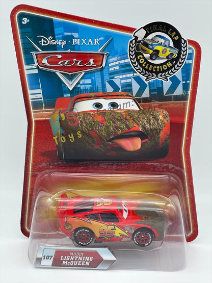 Rare Disney Pixar Cars by Mattel, Muddy Lightning McQueen - Final Lap Series - BNIP