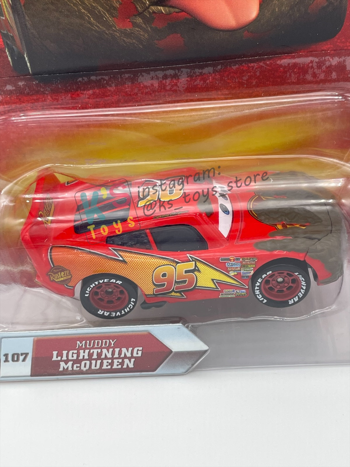Rare Disney Pixar Cars by Mattel, Muddy Lightning McQueen - Final Lap Series - BNIP