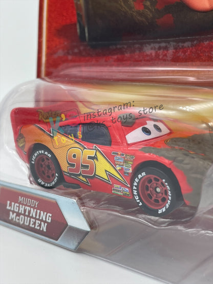 Rare Disney Pixar Cars by Mattel, Muddy Lightning McQueen - Final Lap Series - BNIP