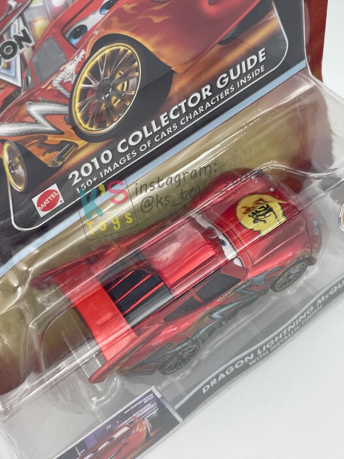 DISNEY PIXAR CARS "DRAGON LIGHTNING MCQUEEN with METALLIC FINISH" TOKYO MATER SERIES - Cars Toon - CARD IN NOT MINT CONDITION - BNIP