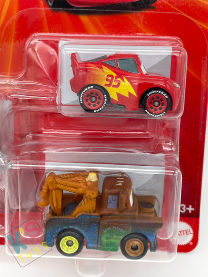 MINI RACERS DISNEY PIXAR CARS 3-PACK METALLIC IVY, ROAD TRIP LIGHTNING MCQUEEN AND MATER - BNIP