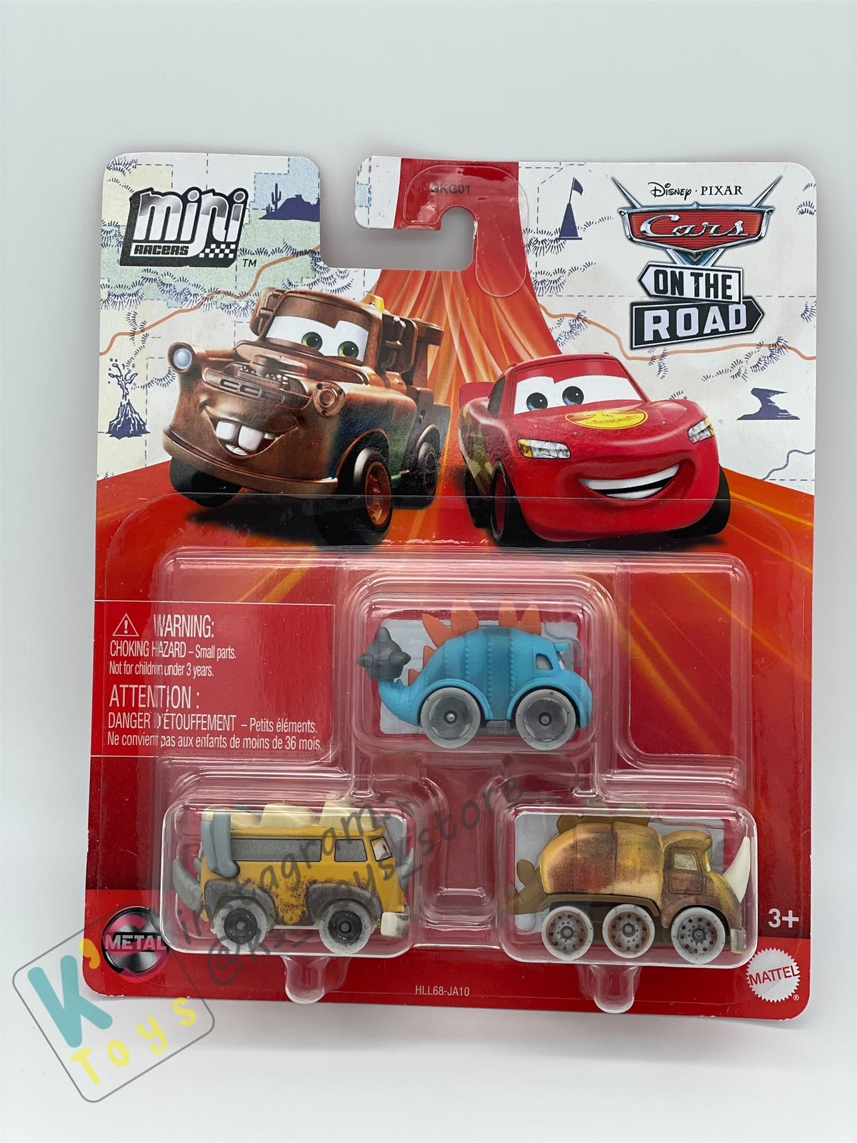 MINI RACERS DISNEY PIXAR CARS 3-PACK QUADRATORQUOSAUR, WESTFALANAPUS, AND CLANKYLOSAURUS - BNIP