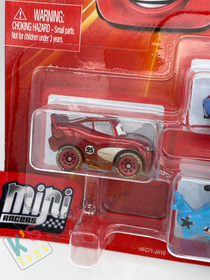 MINI RACERS DISNEY PIXAR CARS 3-PACK DIRT TRACK RADIATOR LIGHTNING MCQUEEN, ROTOR TURBOSKY, AND SALLY  - BNIP