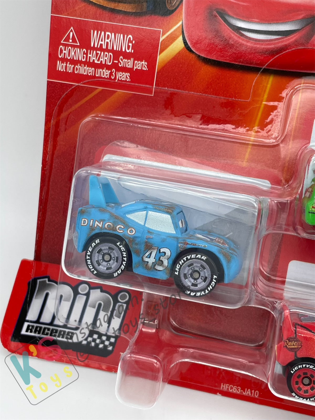 MINI RACERS DISNEY PIXAR CARS 3-PACK DAMAGED KING, LIGHTNING MCQUEEN, AND CHICK HICKS  - BNIP