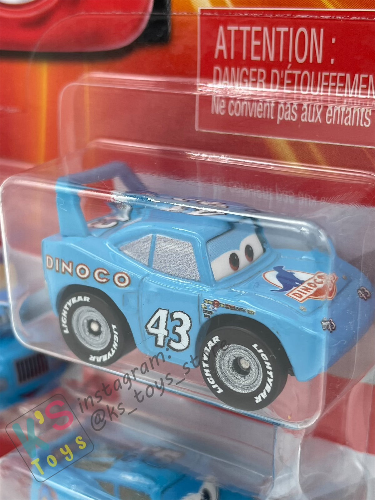 MINI RACERS DISNEY PIXAR CARS 3-PACK GRAY, STRIP WEATHERS "THE KING", AND DINOCO LIGHTNING MCQUEEN - BNIP