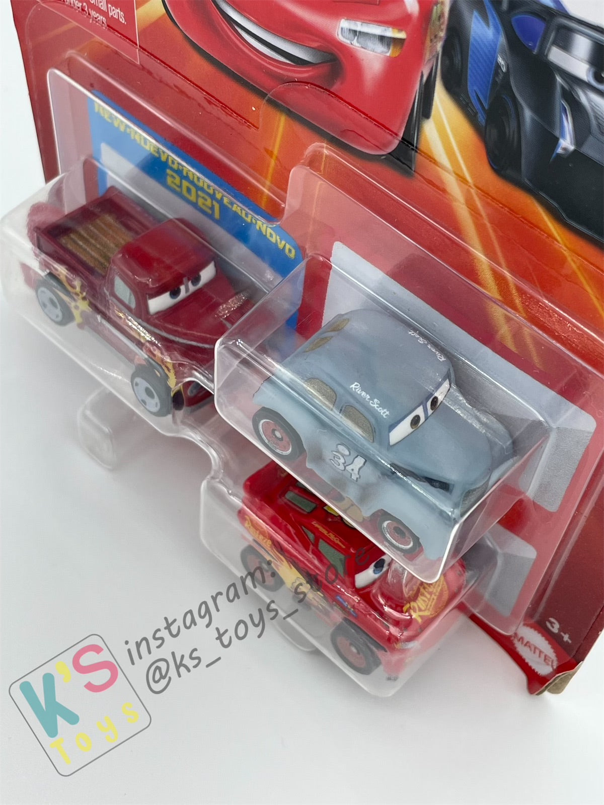 MINI RACERS DISNEY PIXAR CARS 3-PACK HOT ROD SMOKEY, RIVER SCOTT AND LMQ - BNIP