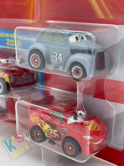 MINI RACERS DISNEY PIXAR CARS 3-PACK HOT ROD SMOKEY, RIVER SCOTT AND LMQ - BNIP