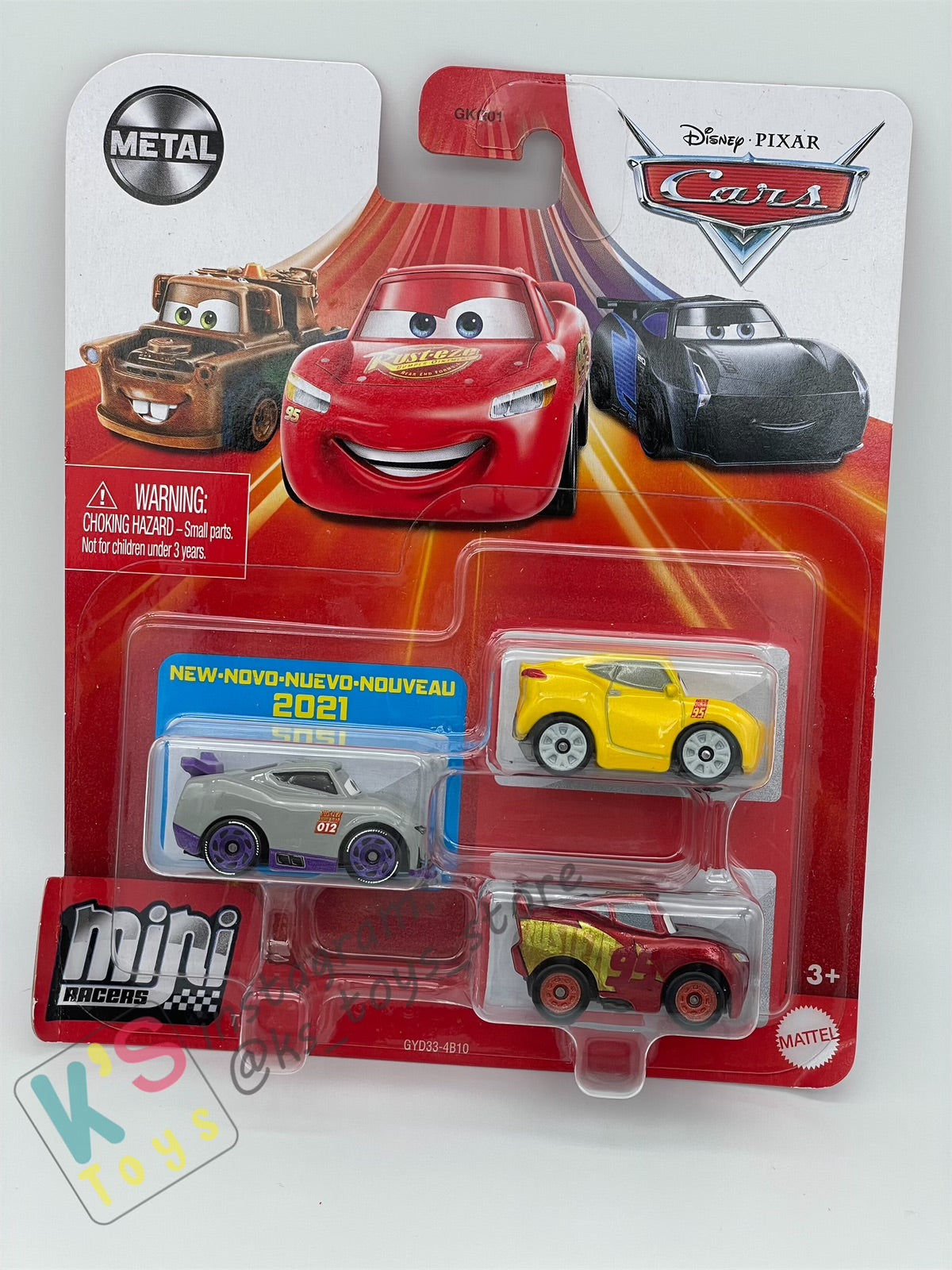 MINI RACERS DISNEY PIXAR CARS 3-PACK KURT, CRUZ RAMIREZ AND RUSTEZE RACING CENTER LMQ - BNIP