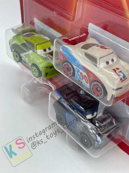 MINI RACERS DISNEY PIXAR CARS 3-PACK CHASE RACELOTT, PAUL CONREV, AND JACKSON STORM - BNIP