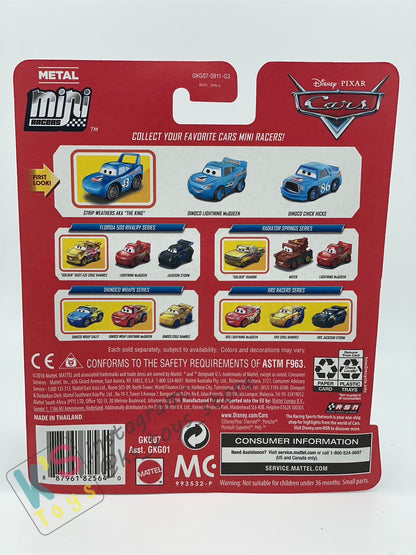 MINI RACERS DISNEY PIXAR CARS 3-PACK METALLIC STRIP WEATHERS "THE KING", METALLIC DINOCO LIGHTNING MCQUEEN, AND DINOCO CHICK HICKS - BNIP