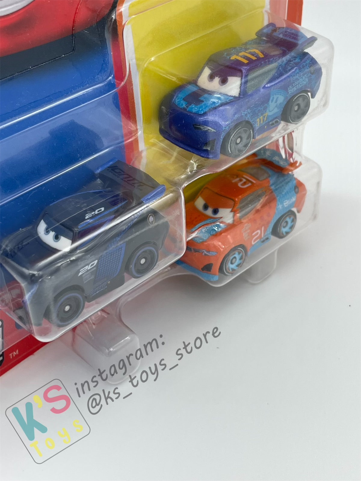 MINI RACERS DISNEY PIXAR CARS 3-PACK RYAN "INSIDE" LANEY, RALPH CARLOW, AND JACKSON STORM - BNIP